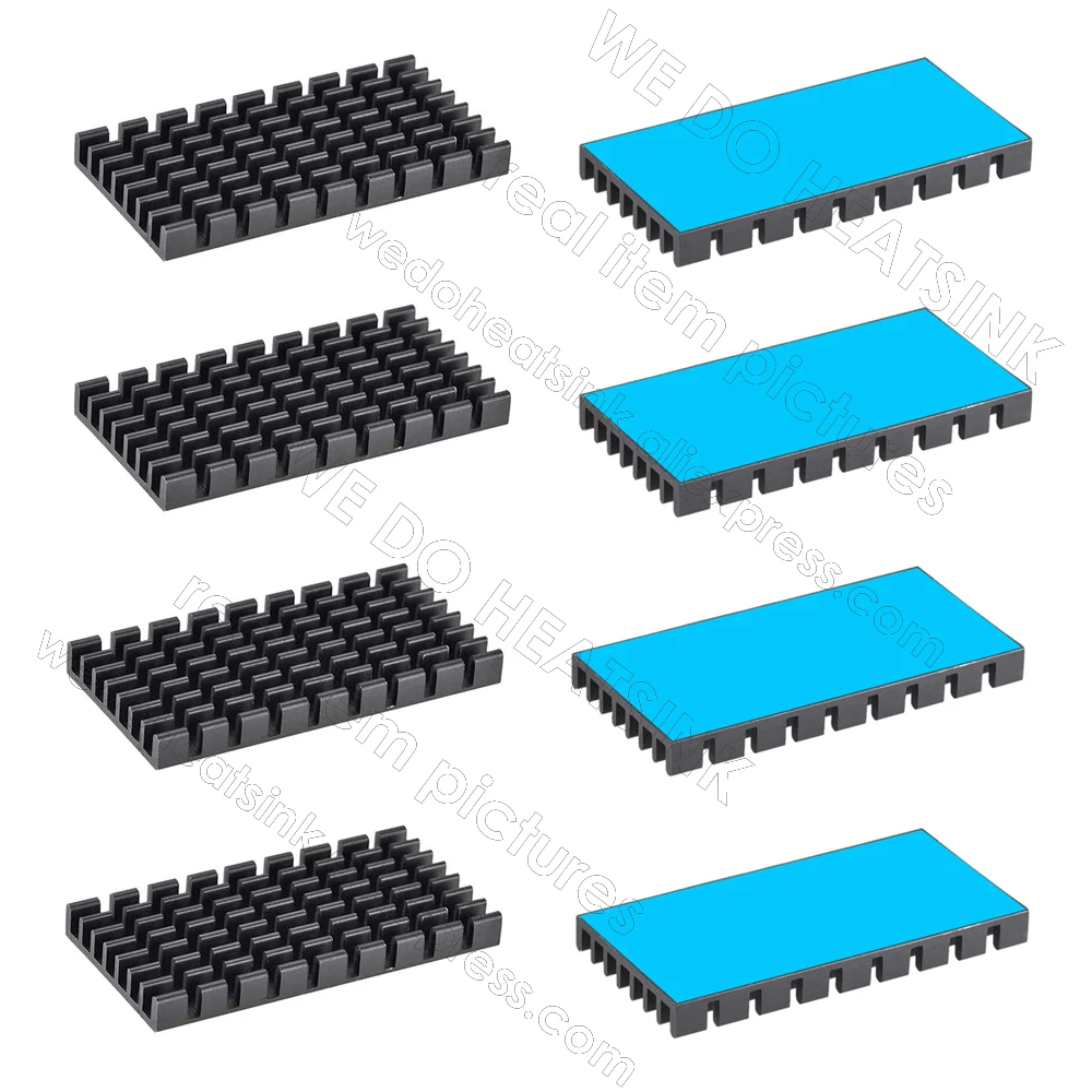 WE DO HEATSINK 50x25x5mm Without or With Thermal Pad Black Slotted Anodized Aluminum Heatsink Cooler Radiator