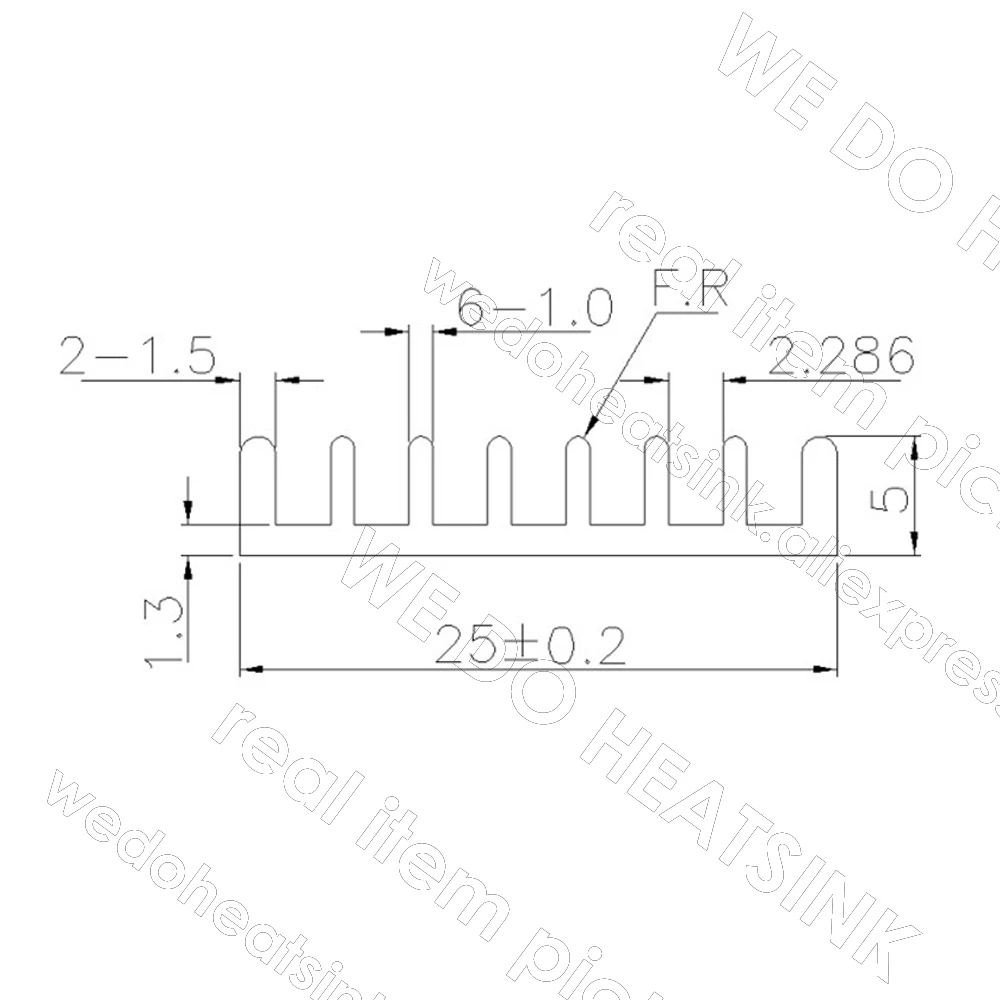 WE DO HEATSINK 50x25x5mm Without or With Thermal Pad Black Slotted Anodized Aluminum Heatsink Cooler Radiator