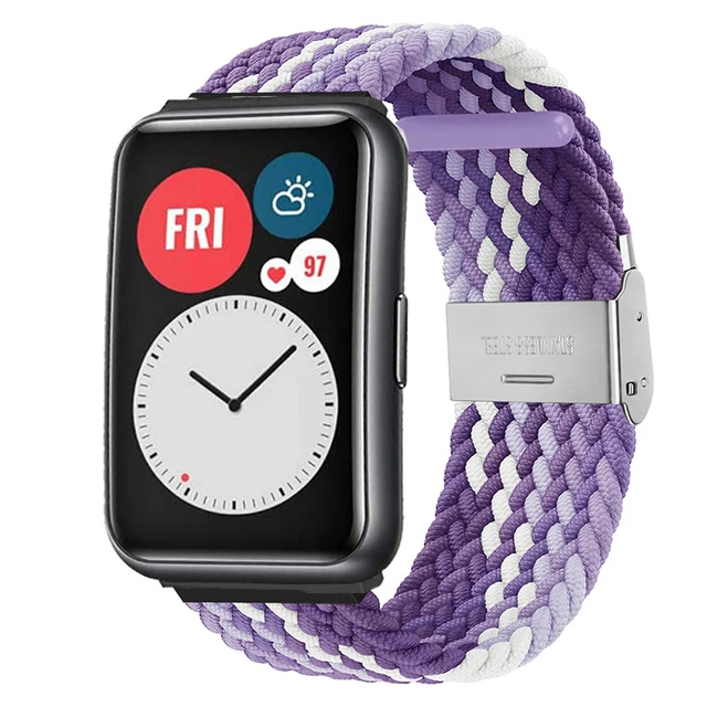 Nylon Strap For Correa Huawei Watch Nylon Braided Elastic Solo Loop For Huawei Watch Fit Strap Adjustable Woven Straps Bracelet