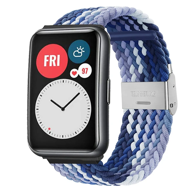 Nylon Strap For Correa Huawei Watch Nylon Braided Elastic Solo Loop For Huawei Watch Fit Strap Adjustable Woven Straps Bracelet
