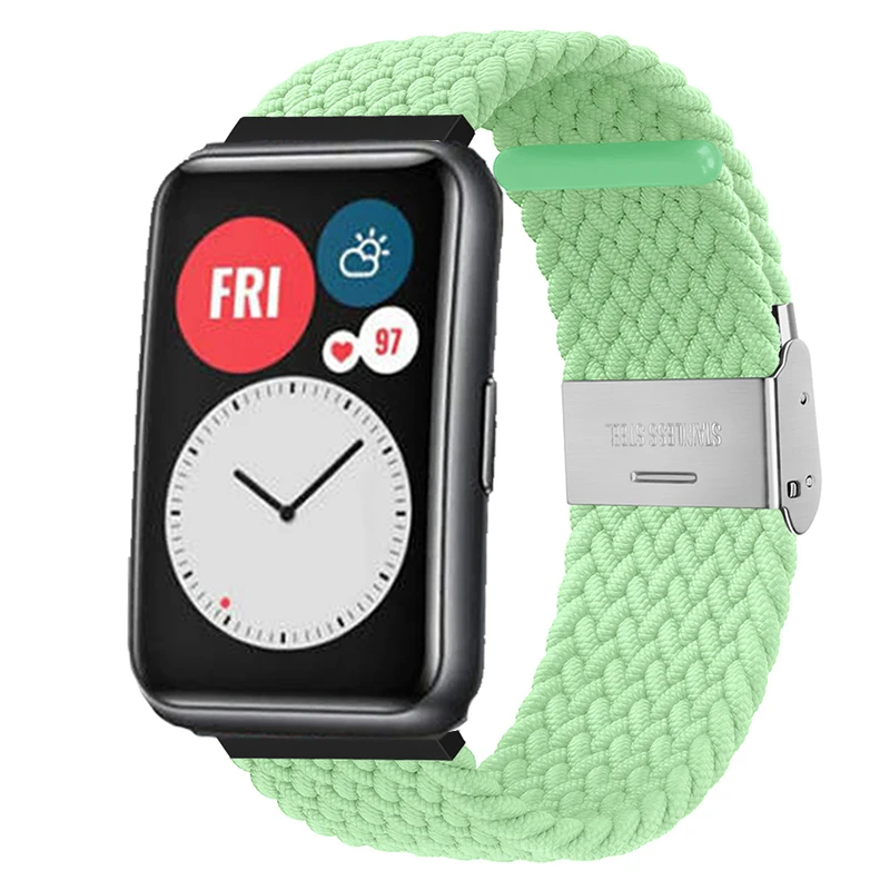 Nylon Strap For Correa Huawei Watch Nylon Braided Elastic Solo Loop For Huawei Watch Fit Strap Adjustable Woven Straps Bracelet