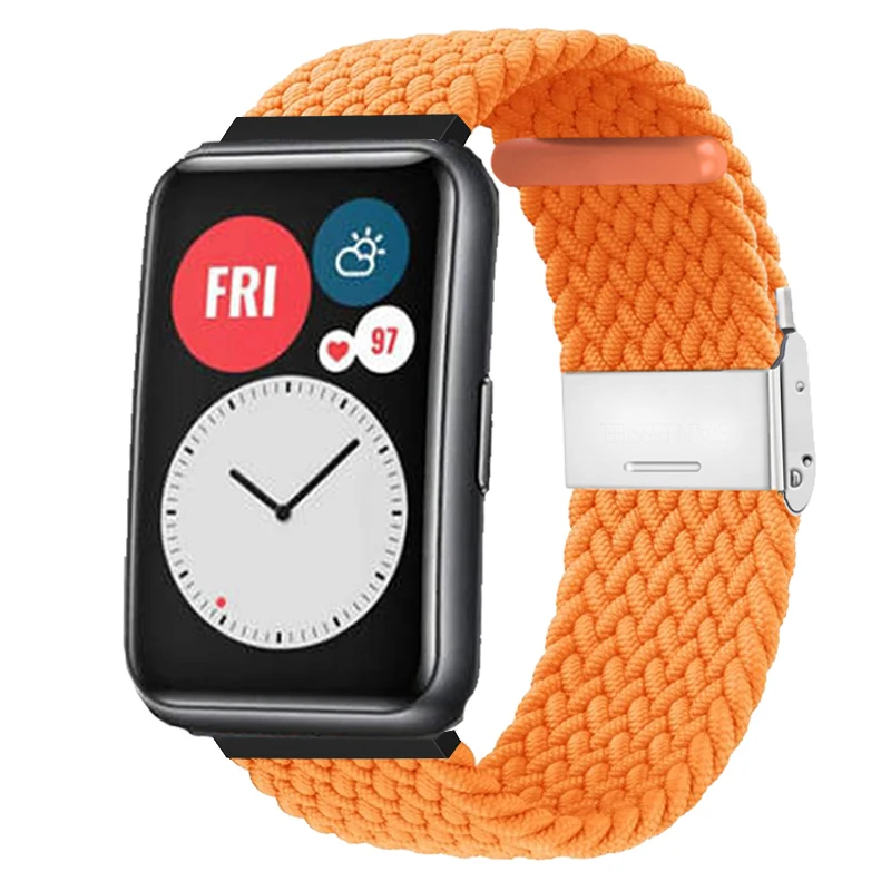 Nylon Strap For Correa Huawei Watch Nylon Braided Elastic Solo Loop For Huawei Watch Fit Strap Adjustable Woven Straps Bracelet