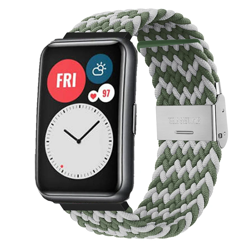 Nylon Strap For Correa Huawei Watch Nylon Braided Elastic Solo Loop For Huawei Watch Fit Strap Adjustable Woven Straps Bracelet