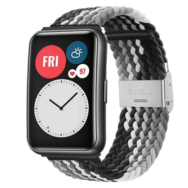 Nylon Strap For Correa Huawei Watch Nylon Braided Elastic Solo Loop For Huawei Watch Fit Strap Adjustable Woven Straps Bracelet