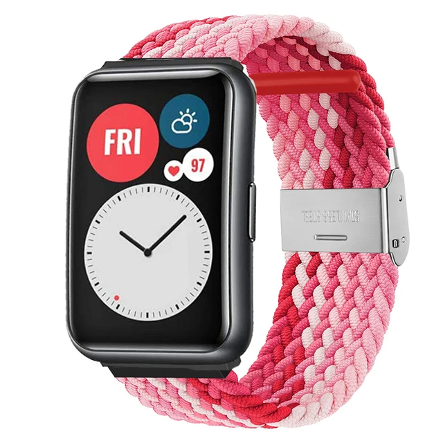 Nylon Strap For Correa Huawei Watch Nylon Braided Elastic Solo Loop For Huawei Watch Fit Strap Adjustable Woven Straps Bracelet