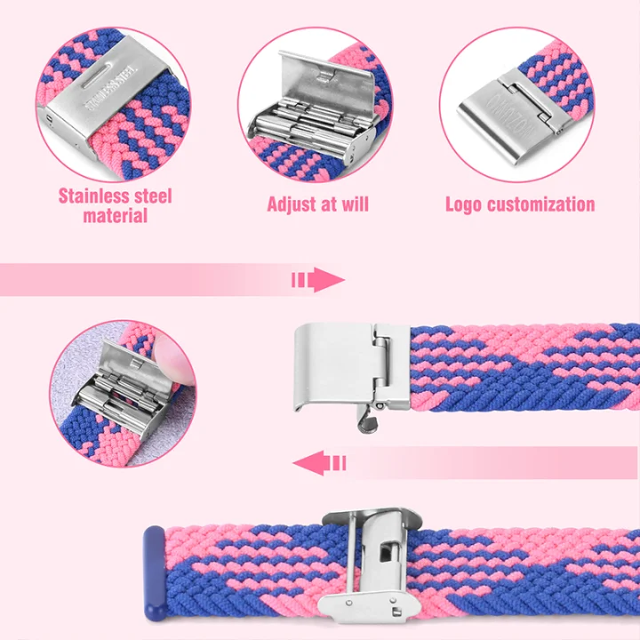 Nylon Strap For Correa Huawei Watch Nylon Braided Elastic Solo Loop For Huawei Watch Fit Strap Adjustable Woven Straps Bracelet