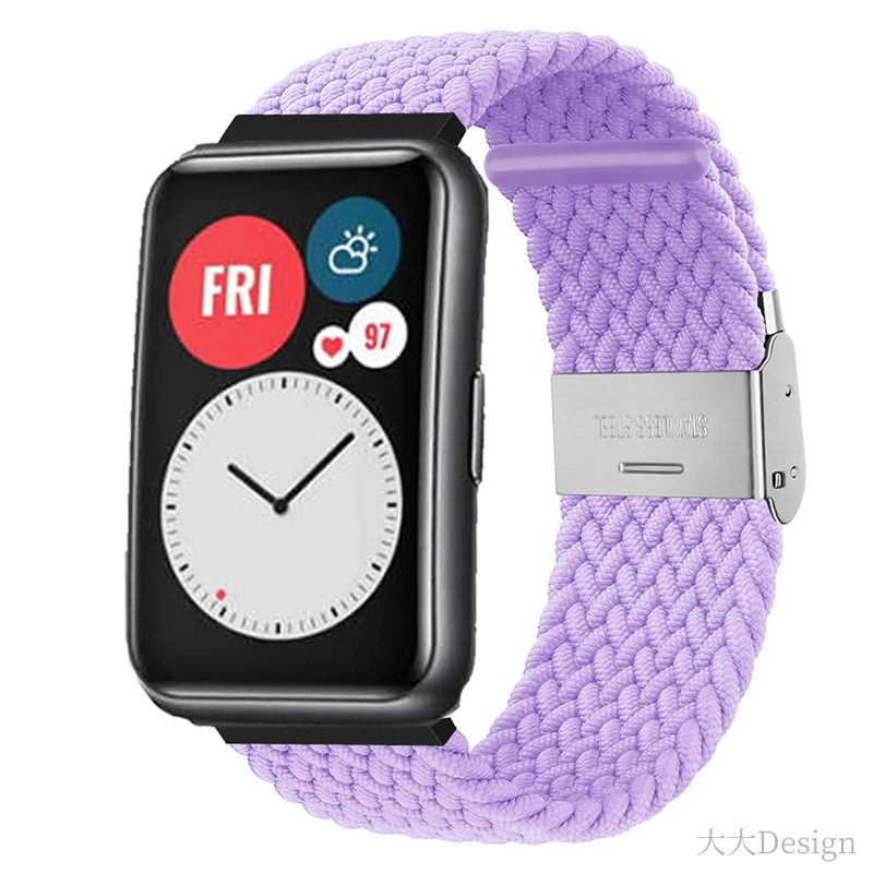 Nylon Strap For Correa Huawei Watch Nylon Braided Elastic Solo Loop For Huawei Watch Fit Strap Adjustable Woven Straps Bracelet
