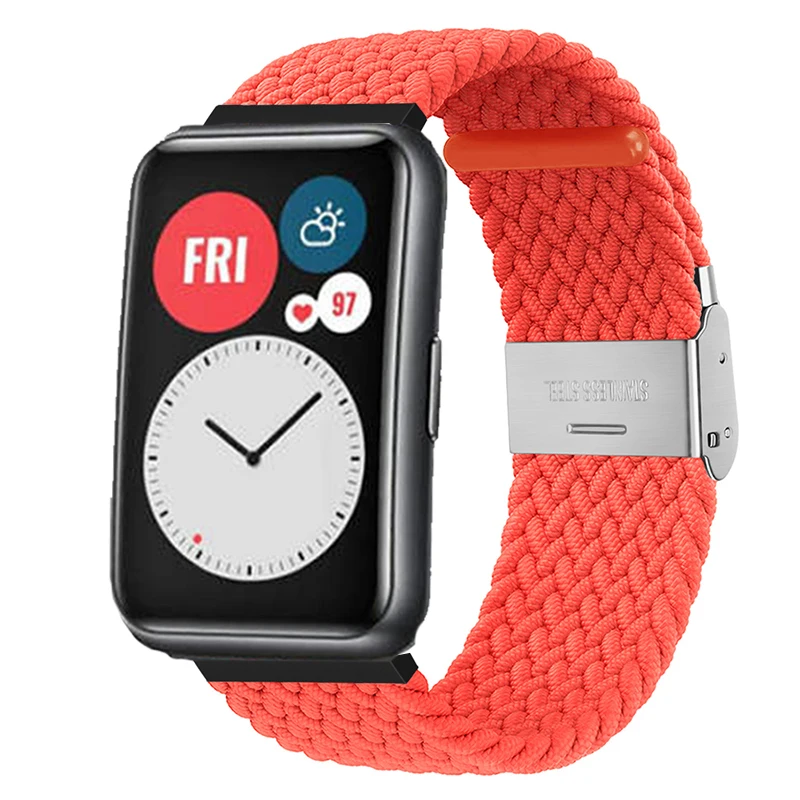 Nylon Strap For Correa Huawei Watch Nylon Braided Elastic Solo Loop For Huawei Watch Fit Strap Adjustable Woven Straps Bracelet