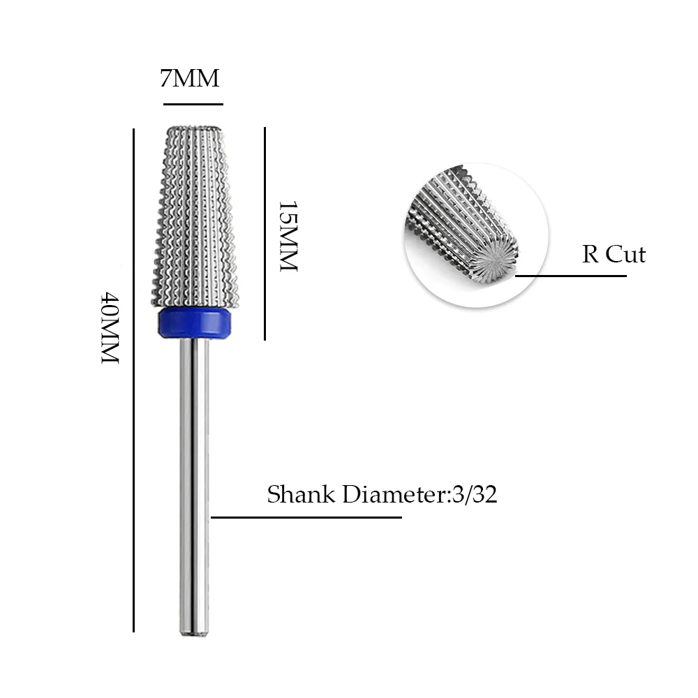 Purple 5 in 1 Tapered Carbide Nail Drill Bits Drills Milling Cutter for Manicure Remove Gel Acylics Nails Accessories Tool