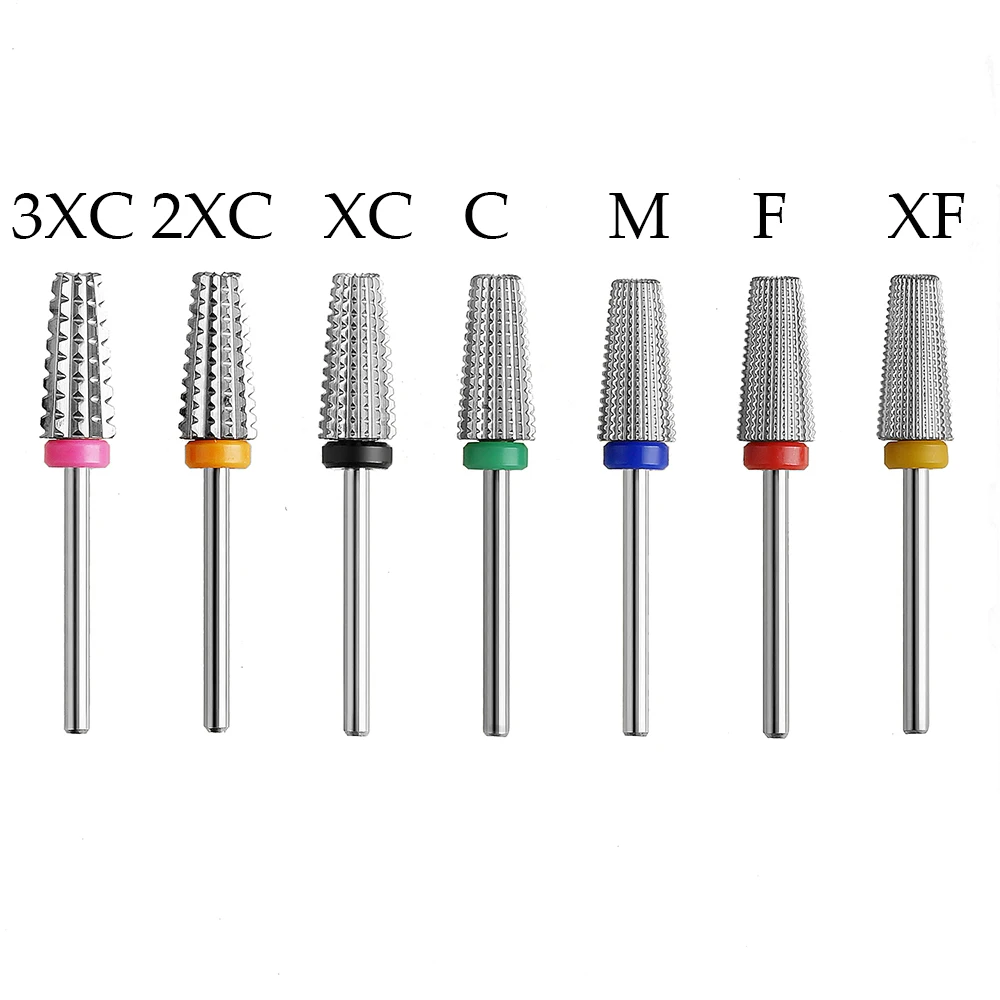 Purple 5 in 1 Tapered Carbide Nail Drill Bits Drills Milling Cutter for Manicure Remove Gel Acylics Nails Accessories Tool