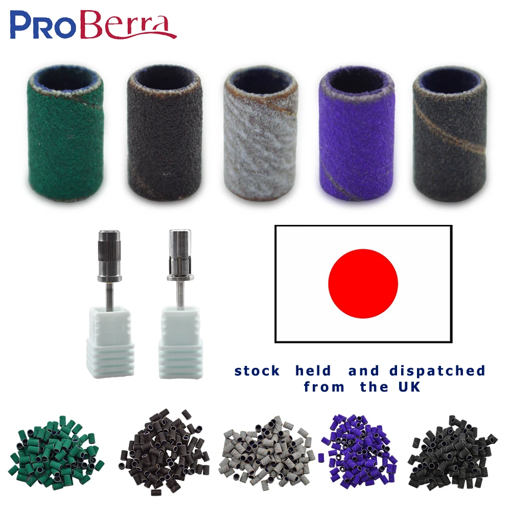 RolinStar Sanding Bands Band 100/Pcs Pedicure Manicure Foot Care Tools 80# 150# 240# Nail Drill Bit Without Mandrel