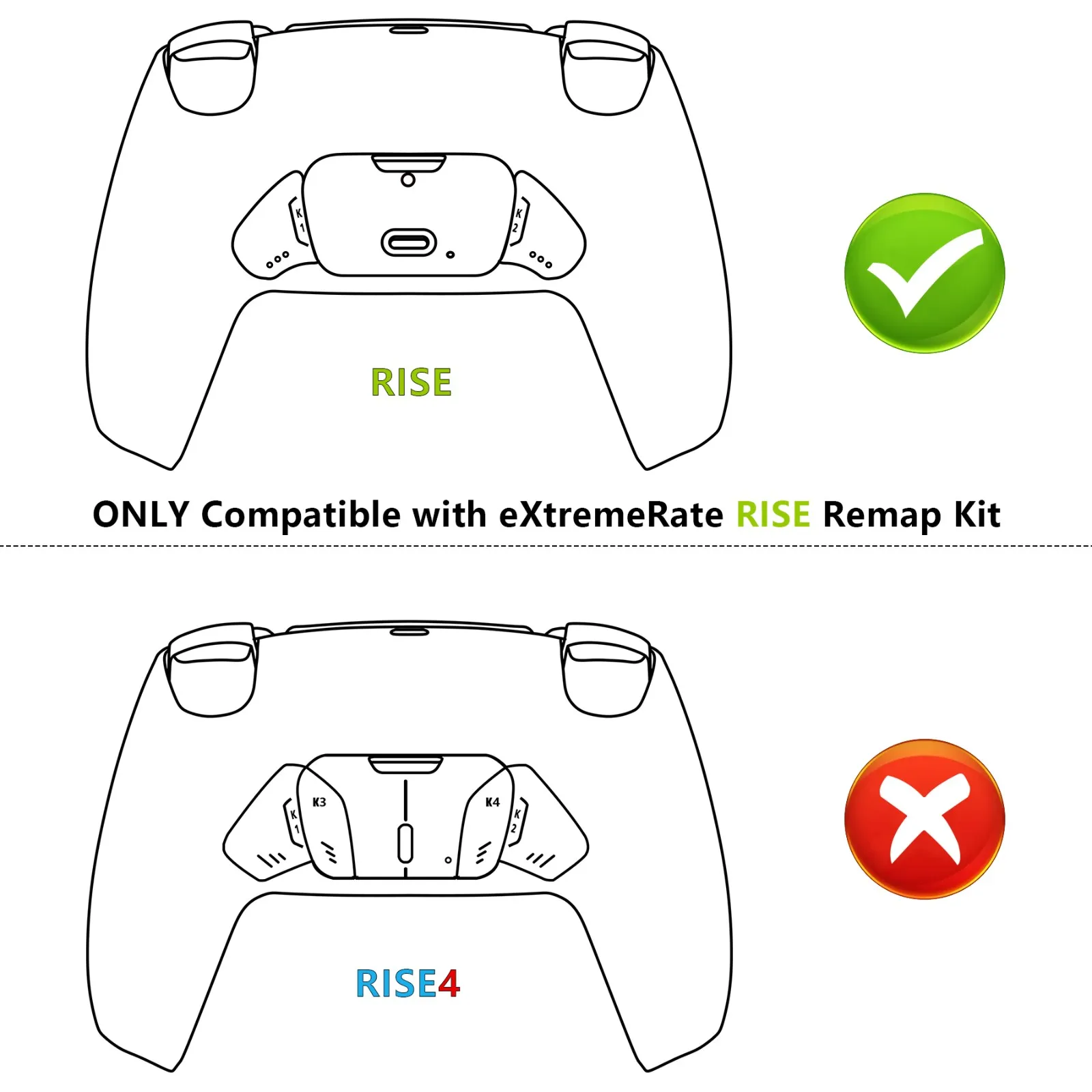 Replacement Back Button for your eXtremeRate RISE Remap Kit - Controller & RISE Remap Board NOT Included