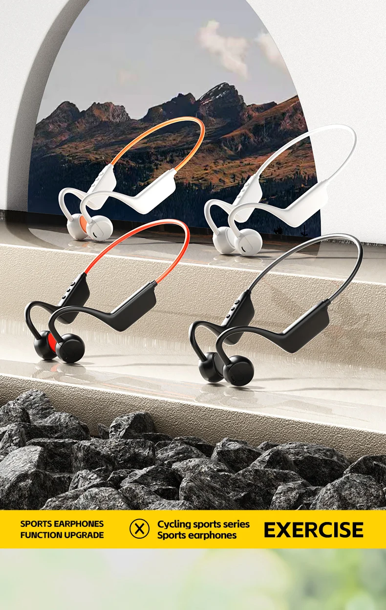 2026 Bone Conduction Headset Bluetooth 5.4 With Mic Waterproof Exercise Fitness Wireless Sports Headphone New