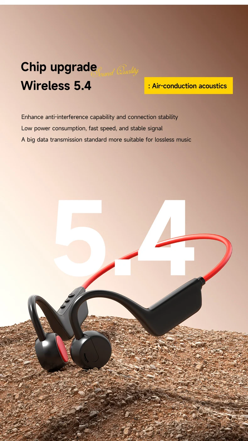 2026 Bone Conduction Headset Bluetooth 5.4 With Mic Waterproof Exercise Fitness Wireless Sports Headphone New
