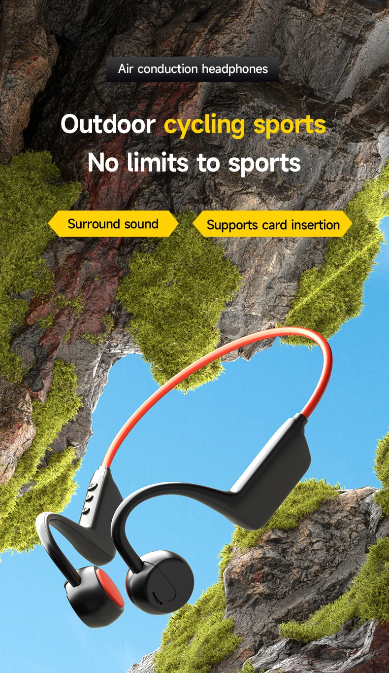 2026 Bone Conduction Headset Bluetooth 5.4 With Mic Waterproof Exercise Fitness Wireless Sports Headphone New