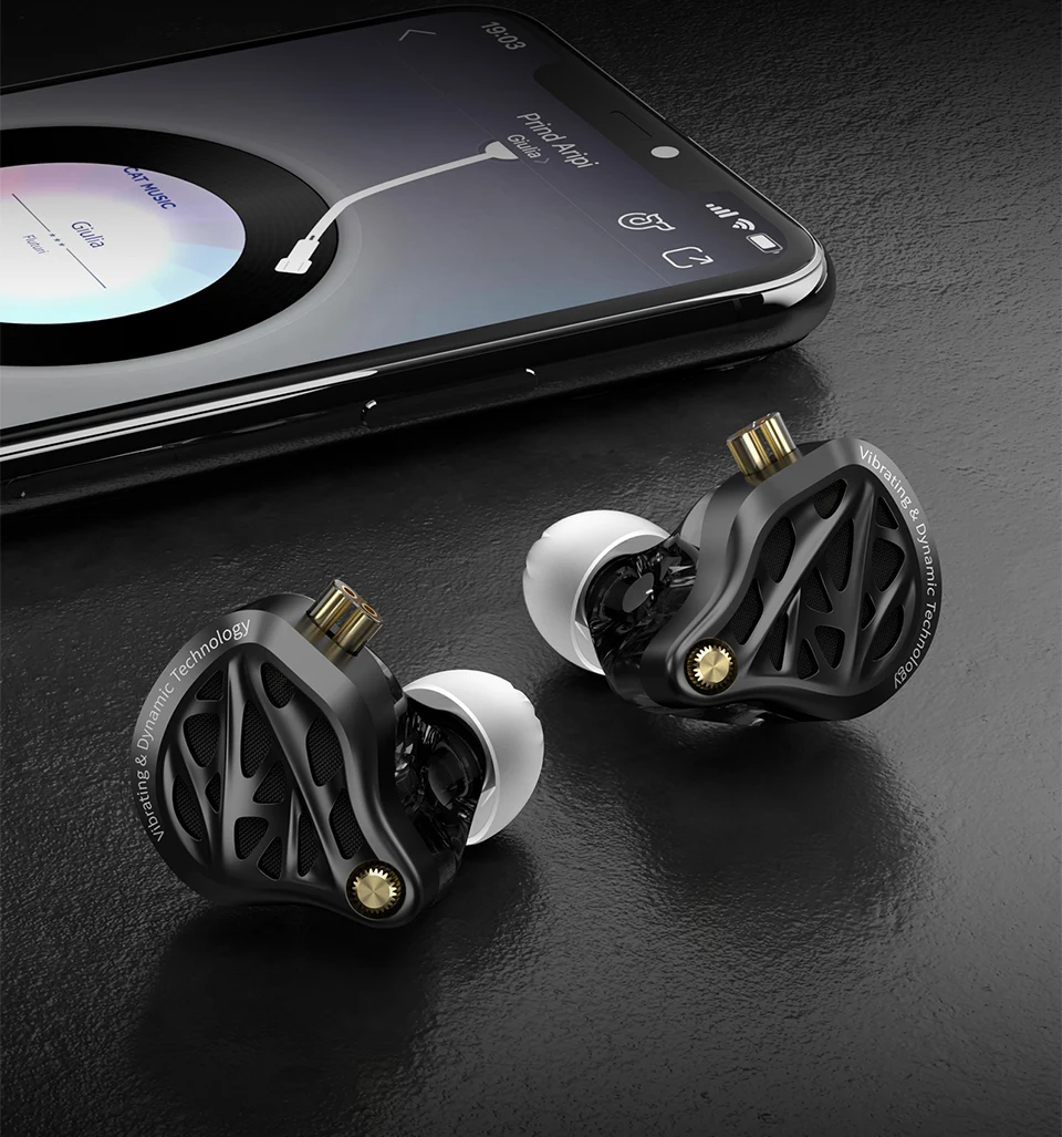 KZ Vibe X Low Frequency Vibration Earbuds HiFi Deep Bass Headset Stereo Sound In-Ear Earphones for Music Gaming