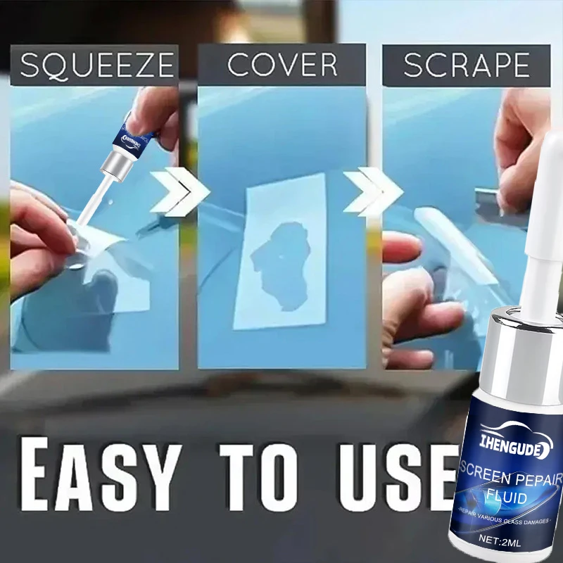 Mobile Phone Glass Repair Liquid (Specialized for Cracked Screens) - Instantly Rejuvenates the Screen, Comes with a Tool Kit - Strong Adhesive, Suitable for Scratched and Cracked Mobile Phone Glass, Seamless Repair - Suitable for Mobile Phone Screens, Tablet Glass, Watch Glass, and Digital Displays - Easy to Use, Dries Quickly with Just One Application
