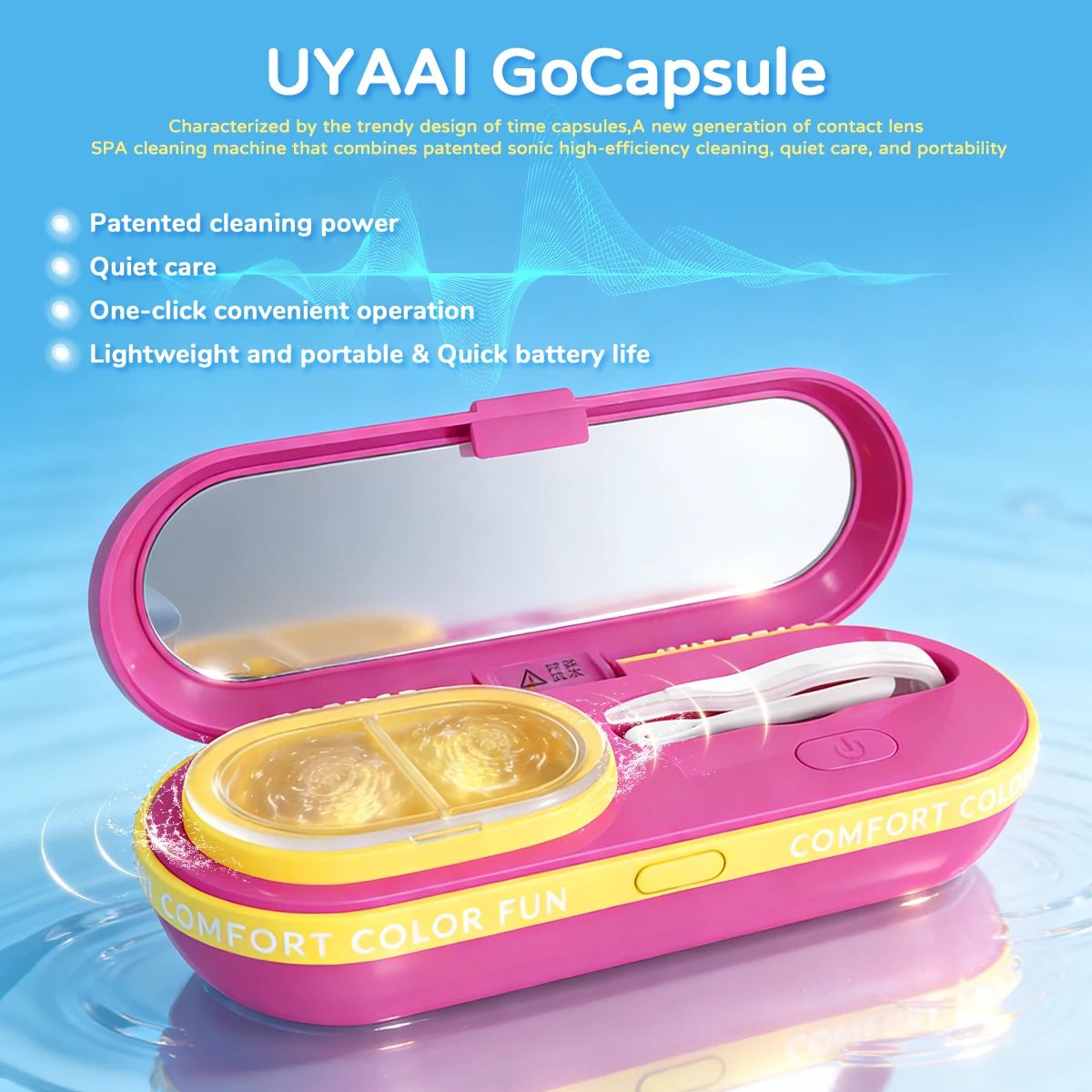 UYAAI Contact Lens Cleaner SET Contact Cleaning Lens Wearing Tool Eyes Opener Lens Care Accesories Lens Nursing Solution