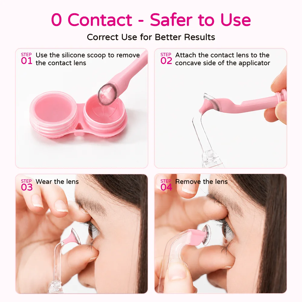 UYAAI Contact Lens Cleaner SET Contact Cleaning Lens Wearing Tool Eyes Opener Lens Care Accesories Lens Nursing Solution