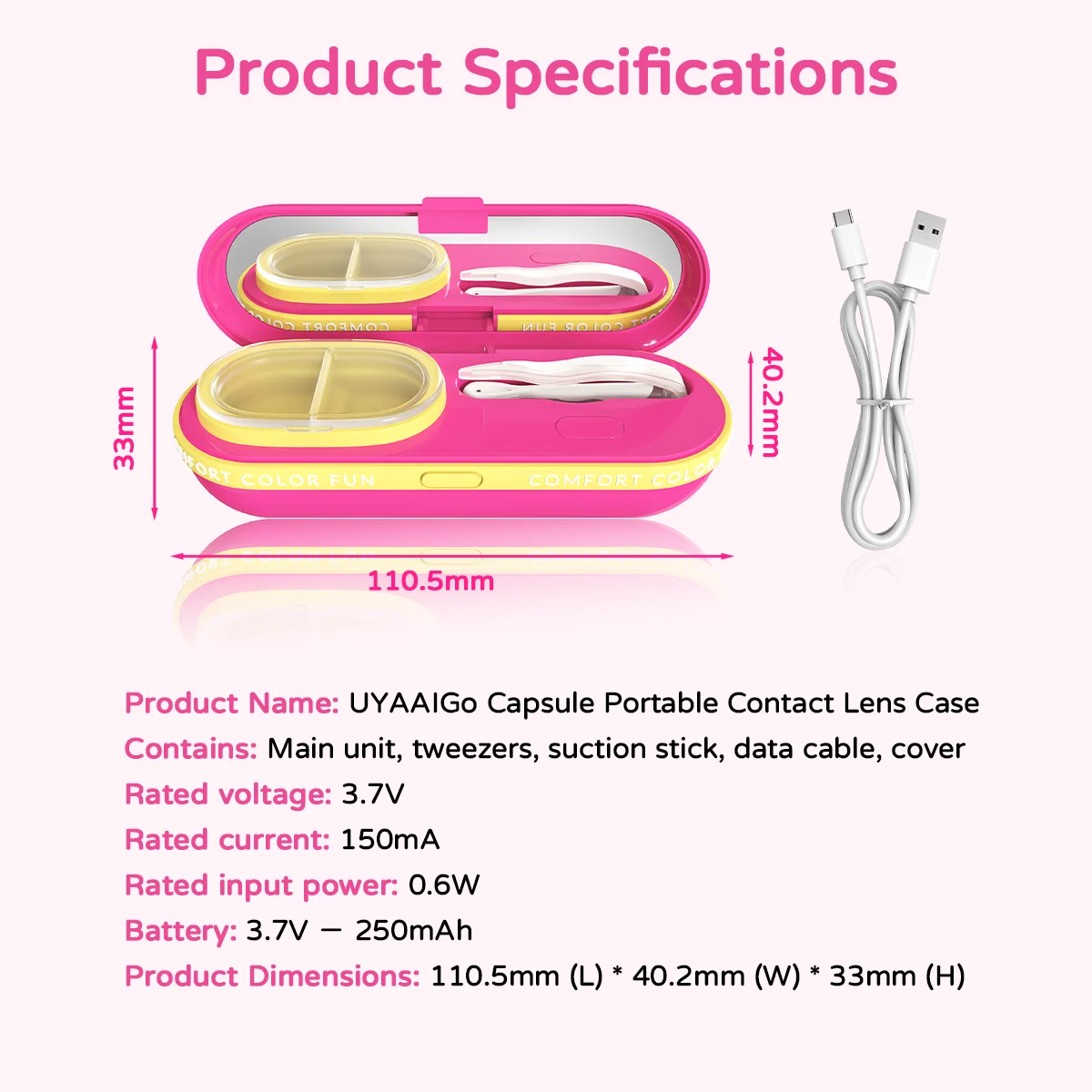UYAAI Contact Lens Cleaner SET Contact Cleaning Lens Wearing Tool Eyes Opener Lens Care Accesories Lens Nursing Solution