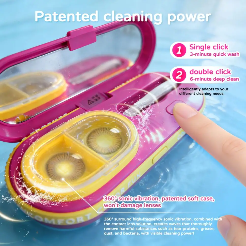 UYAAI Contact Lens Cleaner SET Contact Cleaning Lens Wearing Tool Eyes Opener Lens Care Accesories Lens Nursing Solution