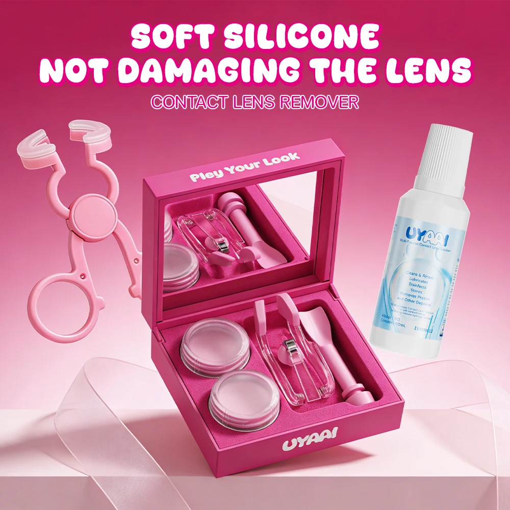 UYAAI Contact Lens Cleaner SET Contact Cleaning Lens Wearing Tool Eyes Opener Lens Care Accesories Lens Nursing Solution