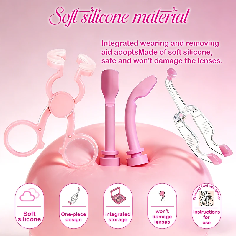 UYAAI Contact Lens Cleaner SET Contact Cleaning Lens Wearing Tool Eyes Opener Lens Care Accesories Lens Nursing Solution