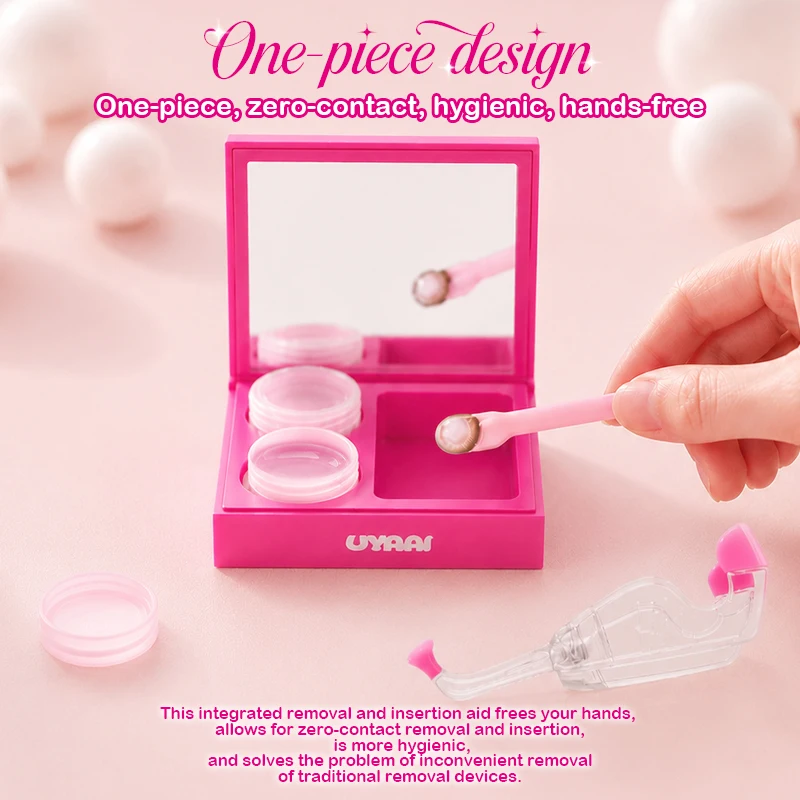 UYAAI Contact Lens Cleaner SET Contact Cleaning Lens Wearing Tool Eyes Opener Lens Care Accesories Lens Nursing Solution