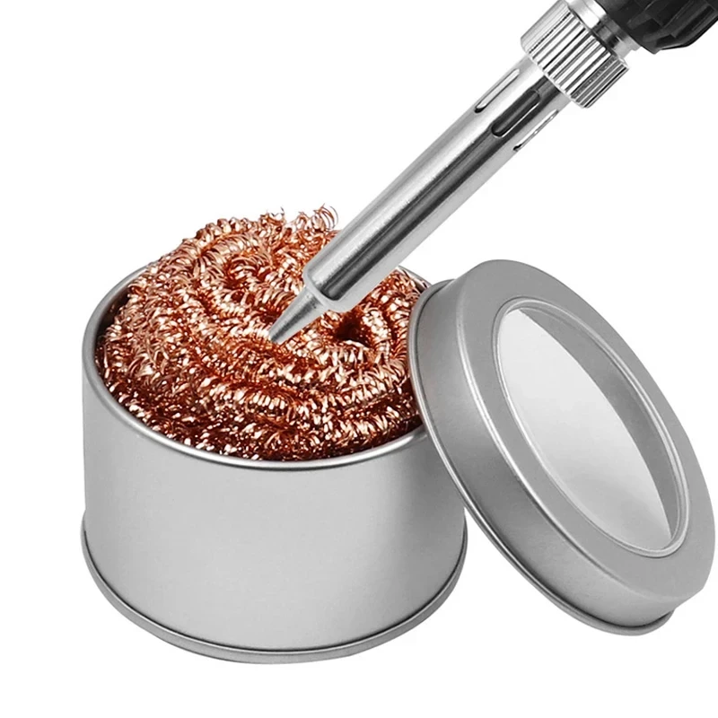 Metal Wire With Stand Set Welding Desoldering Soldering Solder Iron Tip Dross Cleaner Cleaning Steel Ball Mesh Filter Tin Remove