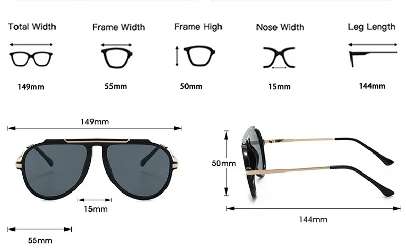 New Alloy Oversized Pilot Women Sunglasses Vintage Gradient Red Sun Glasses Ladies Trendy Oval Shades UV400 Men Trending Eyewear