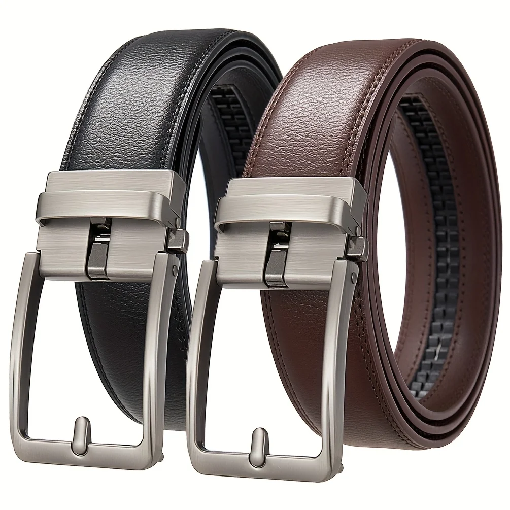 Luxury Designer 3.5cm Business Waistband Men's 105-140 150 160 170cm Plus Size Leather Belts Fashion Automatic Buckle Male Belt