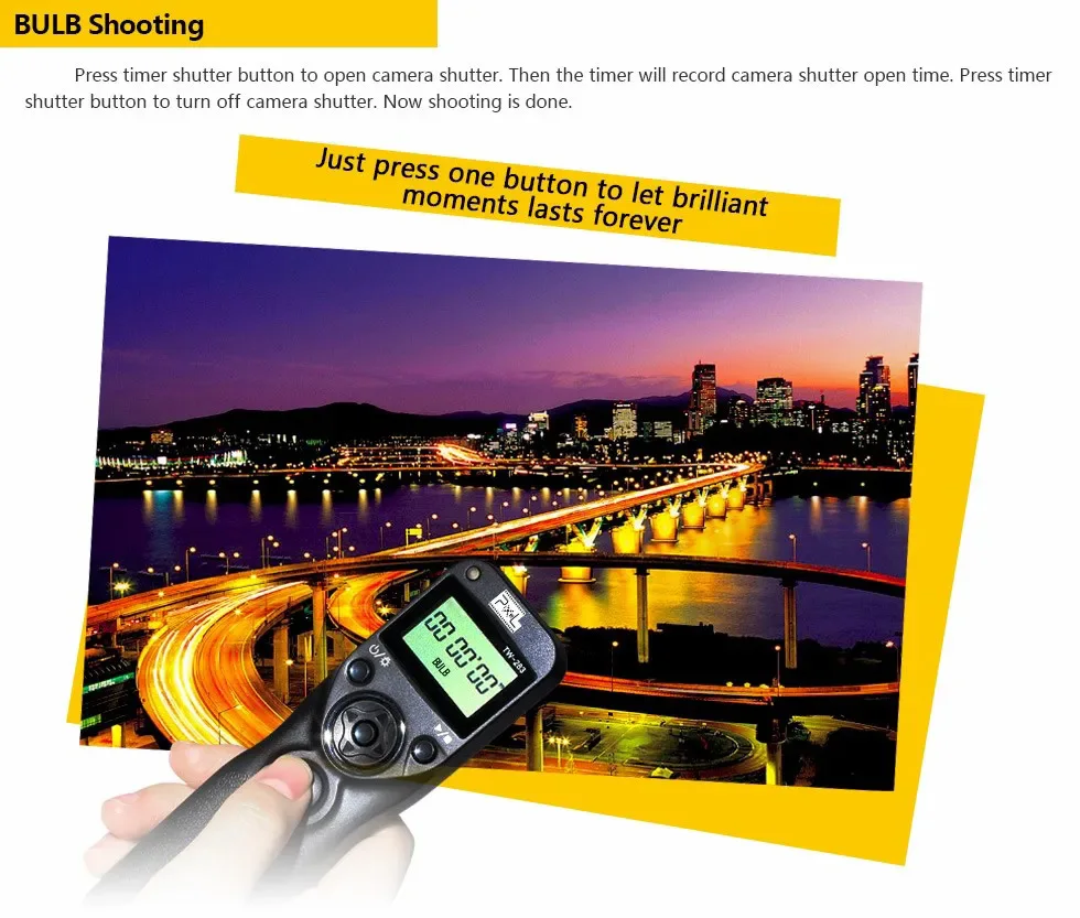 Pixel TW-283 Wireless Timer Remote Control Shutter Release (DC0 DC2 N3 E3 S1 S2) Cable For Canon Nikon Sony Camera TW283 VS RC-6