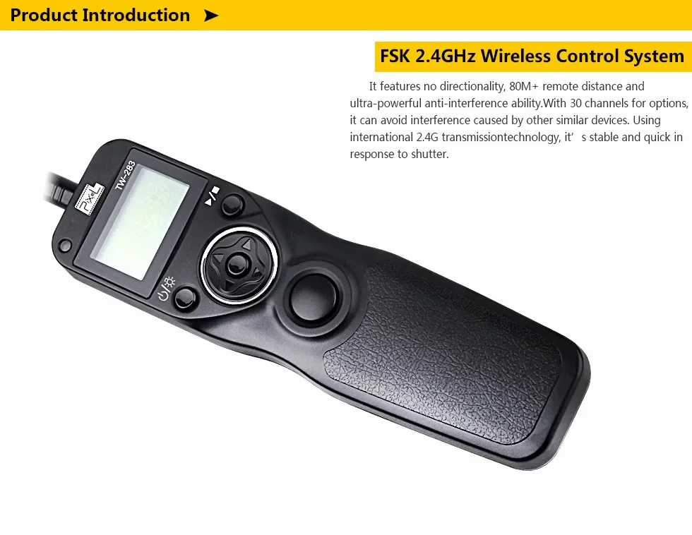 Pixel TW-283 Wireless Timer Remote Control Shutter Release (DC0 DC2 N3 E3 S1 S2) Cable For Canon Nikon Sony Camera TW283 VS RC-6