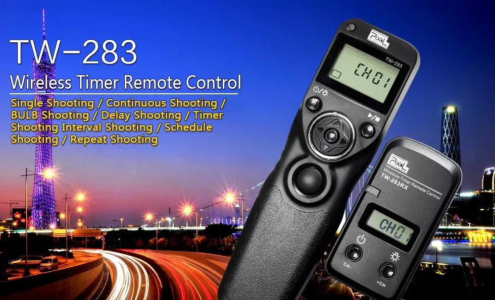 Pixel TW-283 Wireless Timer Remote Control Shutter Release (DC0 DC2 N3 E3 S1 S2) Cable For Canon Nikon Sony Camera TW283 VS RC-6