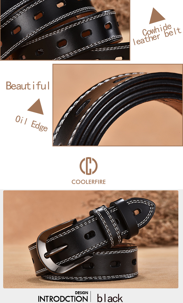 Women Genuine Leather Belt For Female Strap Casual All-match Ladies Adjustable Belts Designer High Quality Brand
