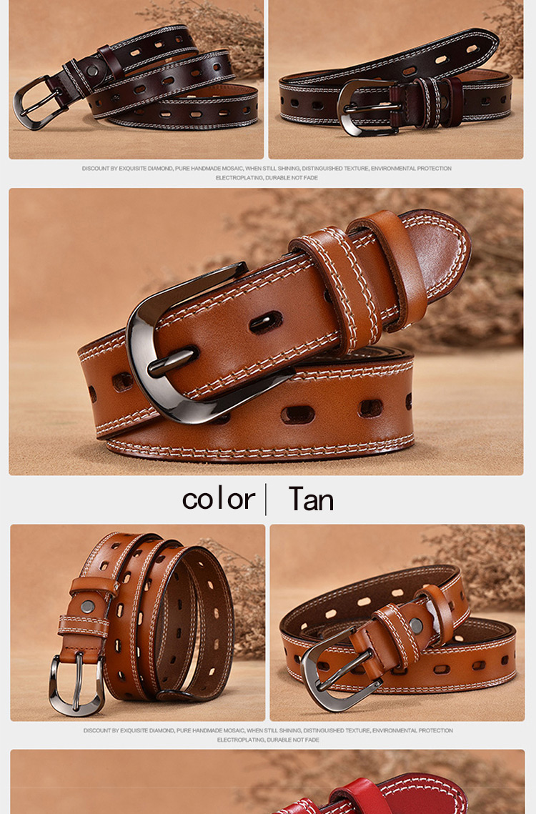 Women Genuine Leather Belt For Female Strap Casual All-match Ladies Adjustable Belts Designer High Quality Brand