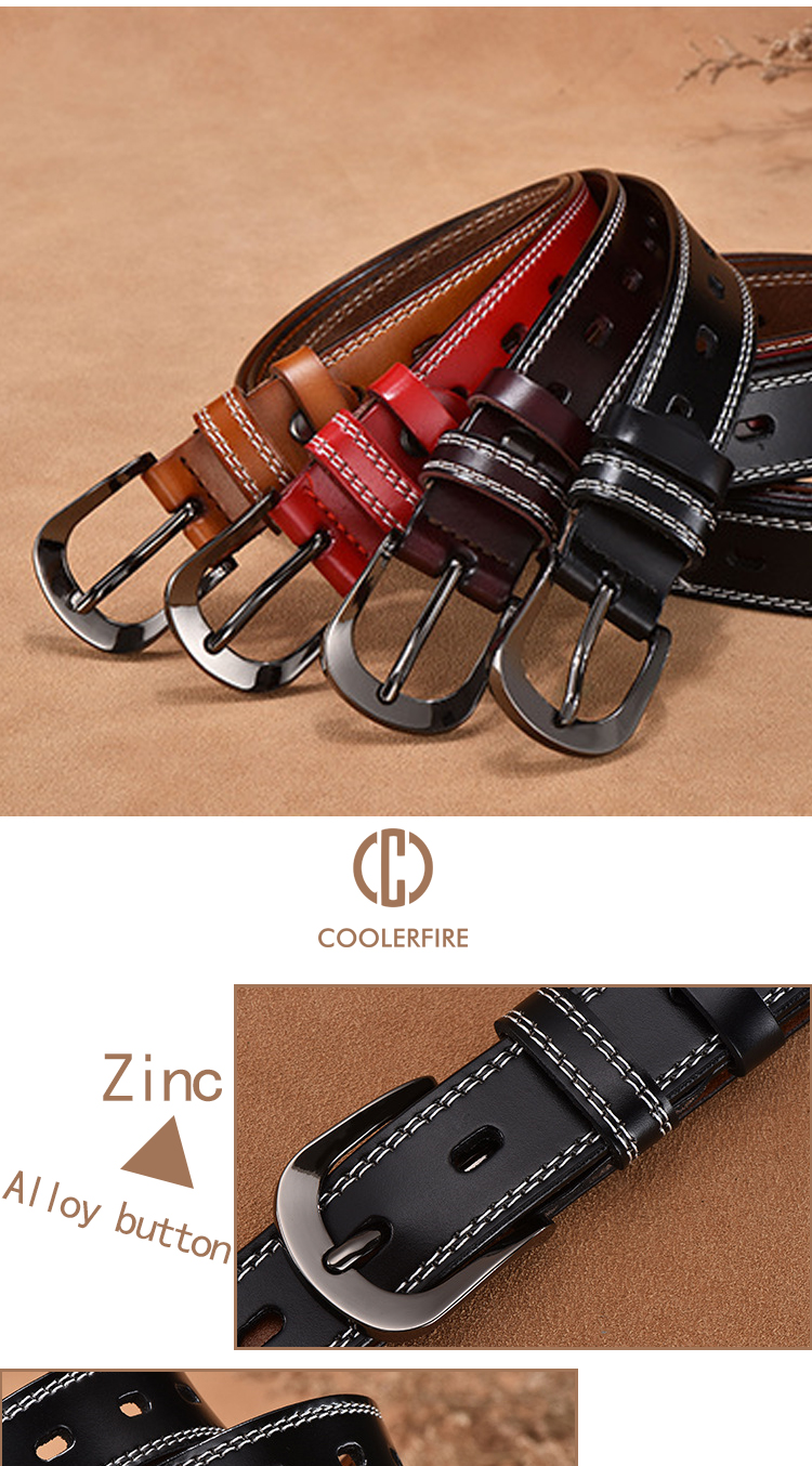 Women Genuine Leather Belt For Female Strap Casual All-match Ladies Adjustable Belts Designer High Quality Brand