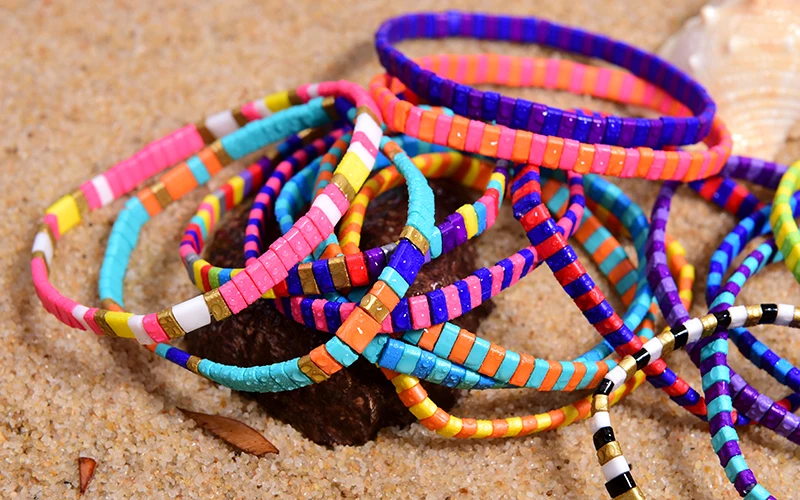 MOON GIRL Colorful Miyuki Bracelets for Women Trendy Charm Wrap Tila Delica Beads Boho Surf Pulseras Mujer Jewelry Dropshipping