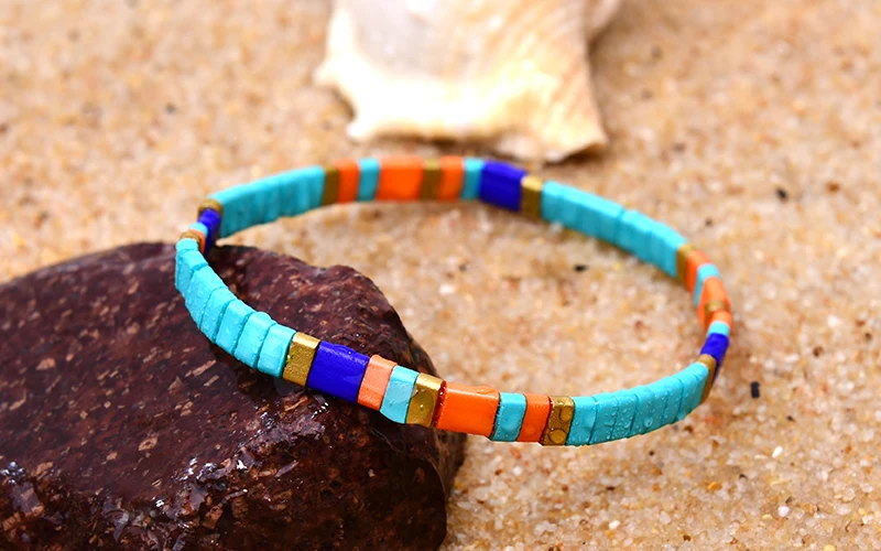 MOON GIRL Colorful Miyuki Bracelets for Women Trendy Charm Wrap Tila Delica Beads Boho Surf Pulseras Mujer Jewelry Dropshipping