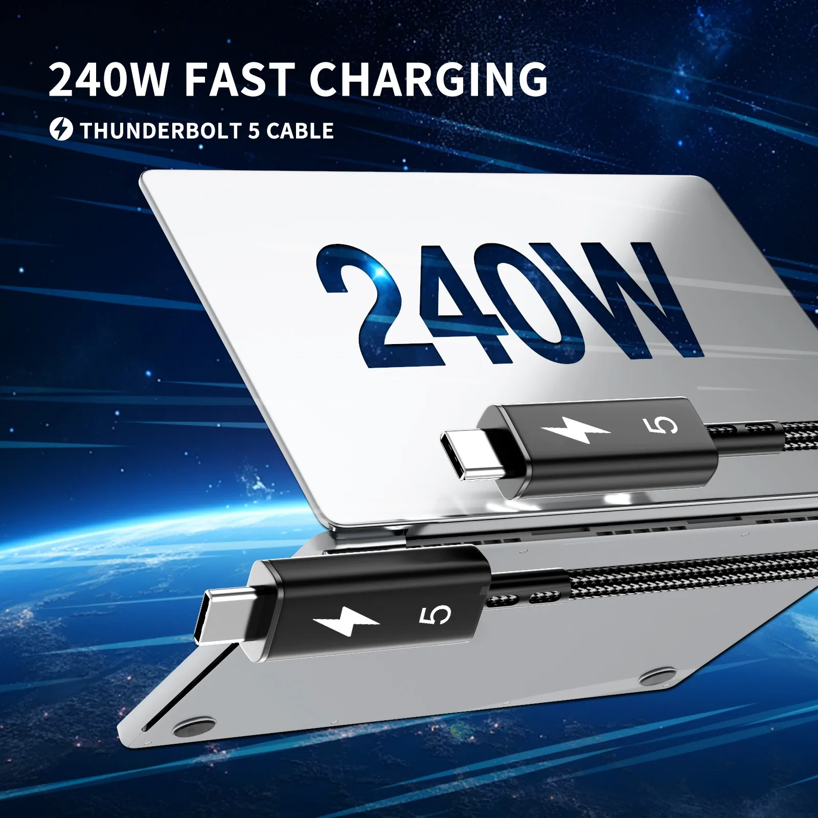 ASUS Thunderbolt 5 Cable 80Gbps PD 240W Data Cable Fast Charging 8K60Hz Type-C Cable for MacBook, iPad, iPhone, and Android