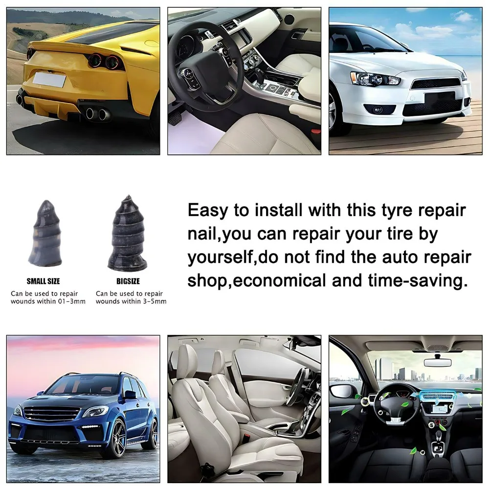 Car Tire Repair Rubber Nail Set Professional Vacuum Tyre Puncture Filling Self Tapping Screws Screwdriver Kit Auto Accessories