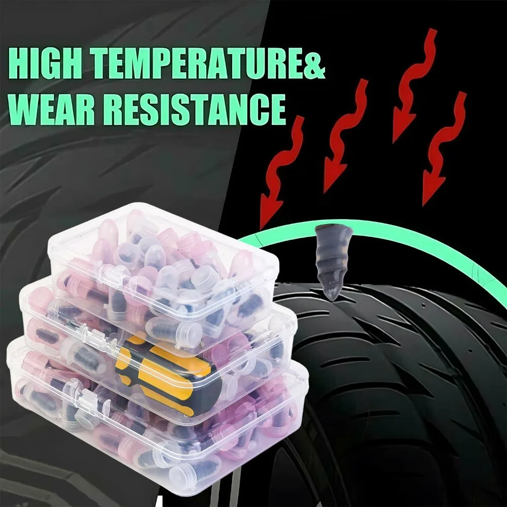 Car Tire Repair Rubber Nail Set Professional Vacuum Tyre Puncture Filling Self Tapping Screws Screwdriver Kit Auto Accessories