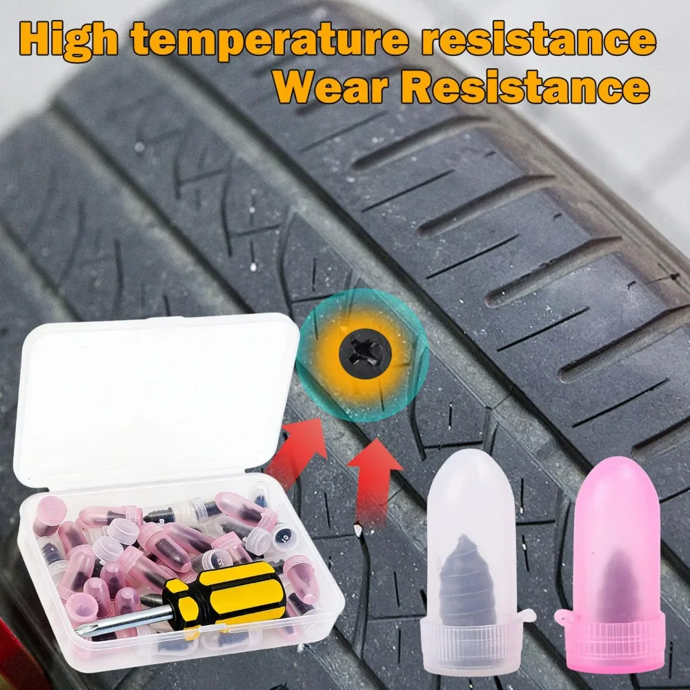 Car Tire Repair Rubber Nail Set Professional Vacuum Tyre Puncture Filling Self Tapping Screws Screwdriver Kit Auto Accessories
