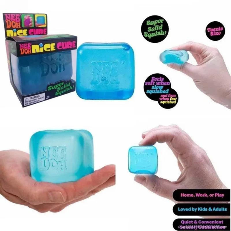 Neeboh Nice Cube Sensory Stress Reliever Squishy Toy Fidget Tool for Anxiety & Focus Desk Sensory Cube for Adults & Kids