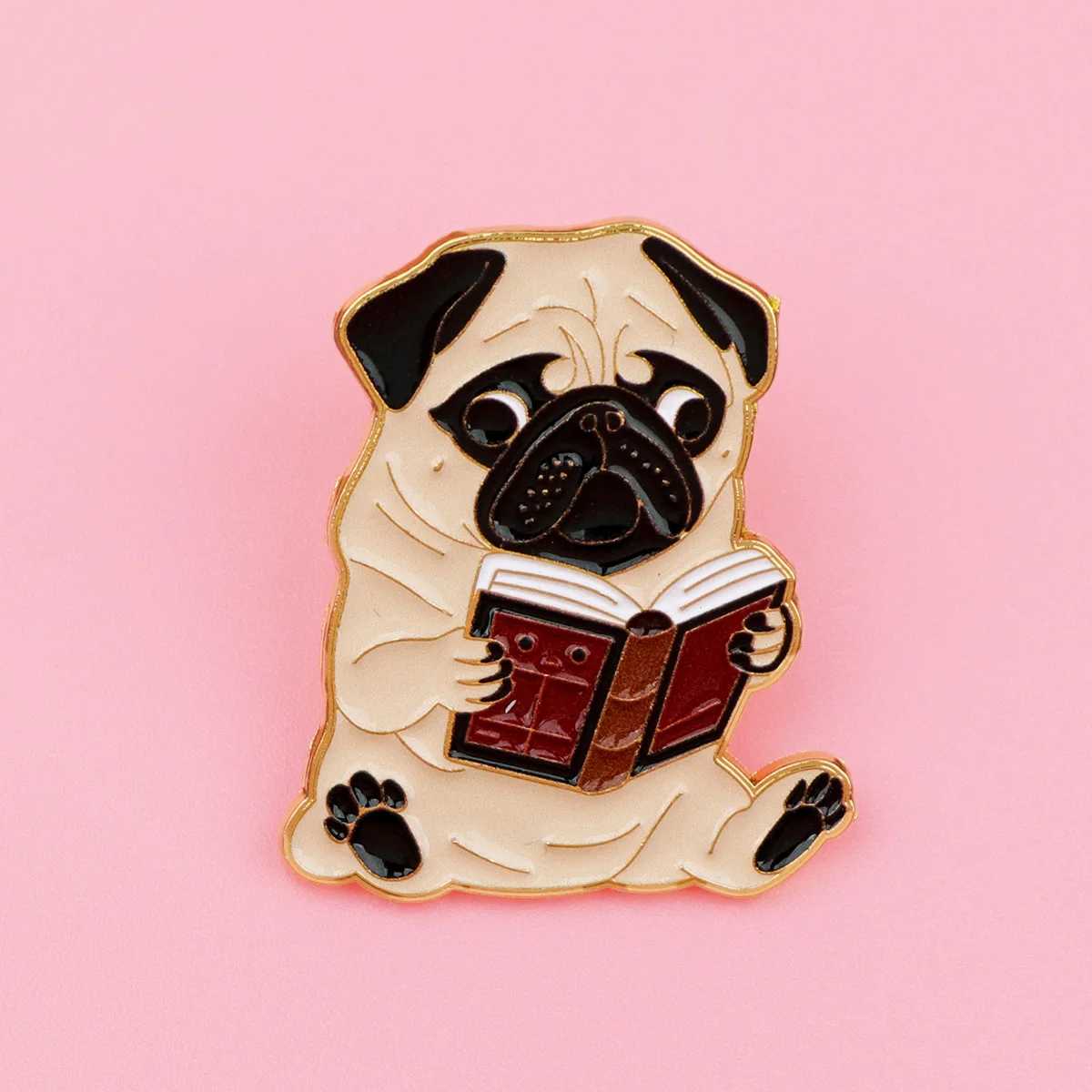 5pcs/set Naughty Pug Enamel Pins Pet Metal Brooch Backpack Hat Bag Collar Lapel Badges Men Women Fashion Jewelry Collection Gift