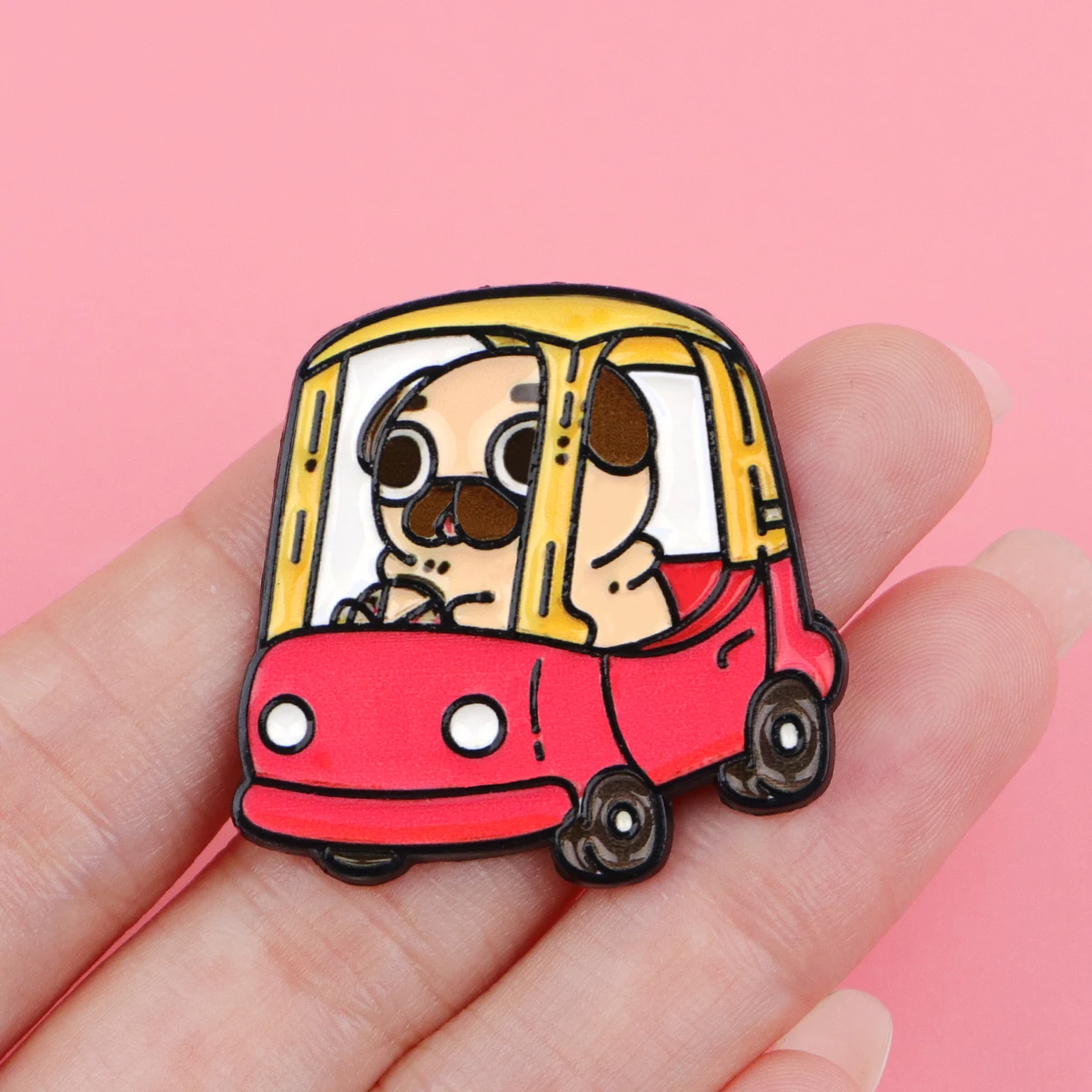 5pcs/set Naughty Pug Enamel Pins Pet Metal Brooch Backpack Hat Bag Collar Lapel Badges Men Women Fashion Jewelry Collection Gift