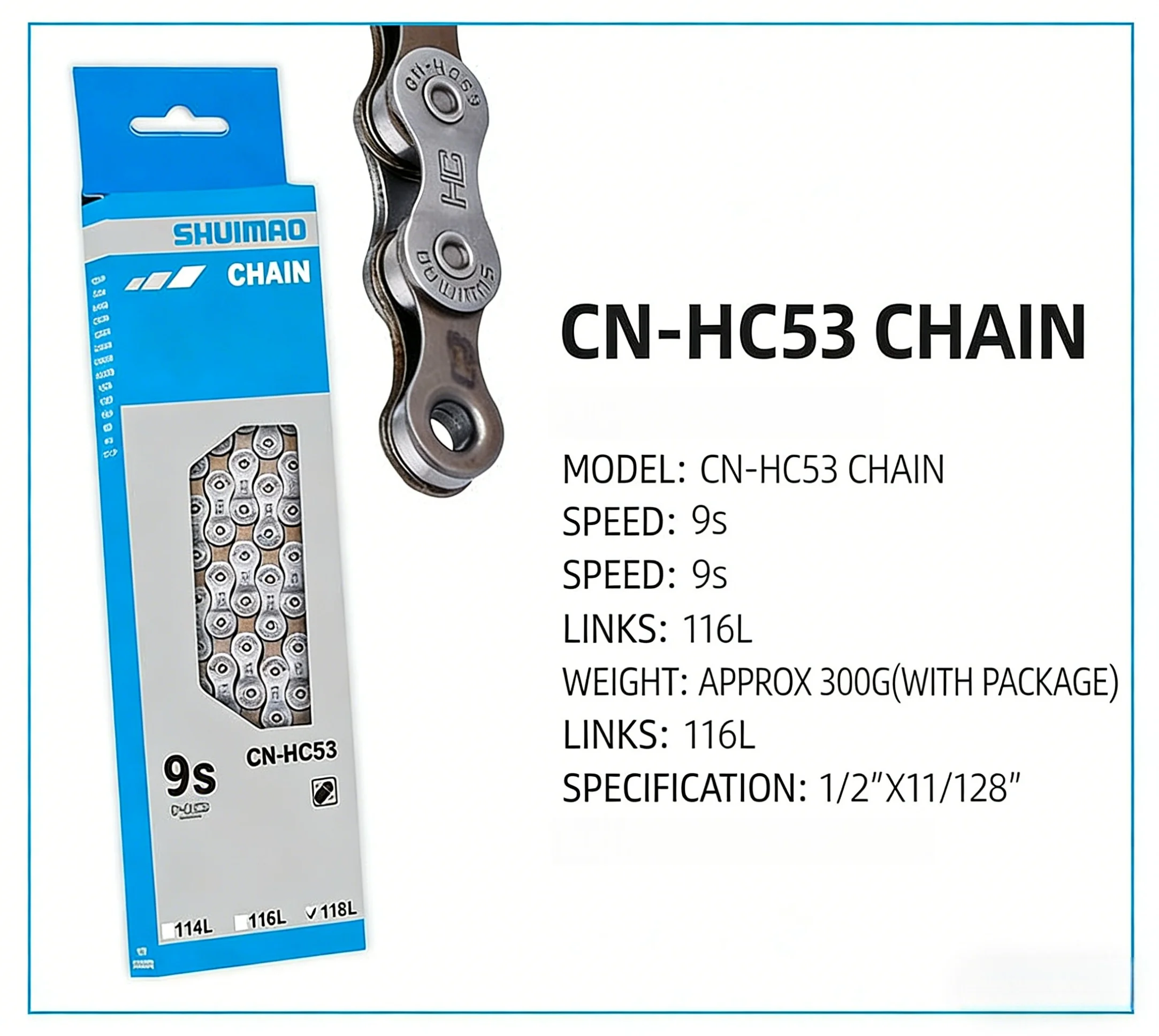 Mountain Bike Shifting High-Speed Bicycle Chain 6/7/8/9/11 Link Design (Total of 116 Links) Bicycle Accessories Original Chain