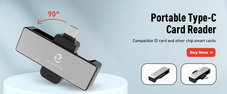 Zoweetek USB ID Smart Card Reader for IC DNIE DNI EMV CAC Bank Chip Smart Card
