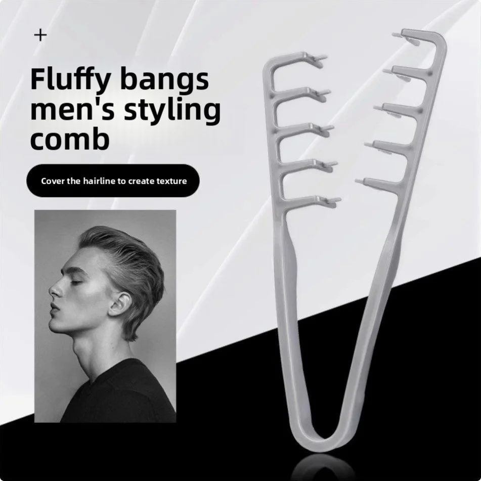 Men's Styling Comb, Made of Plastic, Suitable for Daily Commuting, Business Trips, Travel, Office, and Dormitory Use. Portable, Compact, Easy to Store. Helps Create Volume at the Top of the Hair, Tidy up Stray Hair, Create Texture, and Style Slicked-Back Hair. Hairdressing and Grooming Tool