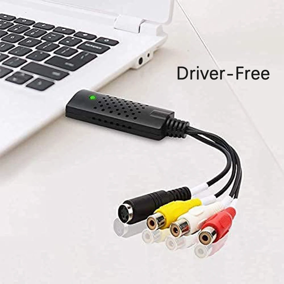 USB Video Capture Card Easy Cap VHS VCR Mini DV Hi8 DVD to Digital Converter RCA/S-video to USB 2.0 Audio Video Record Capture
